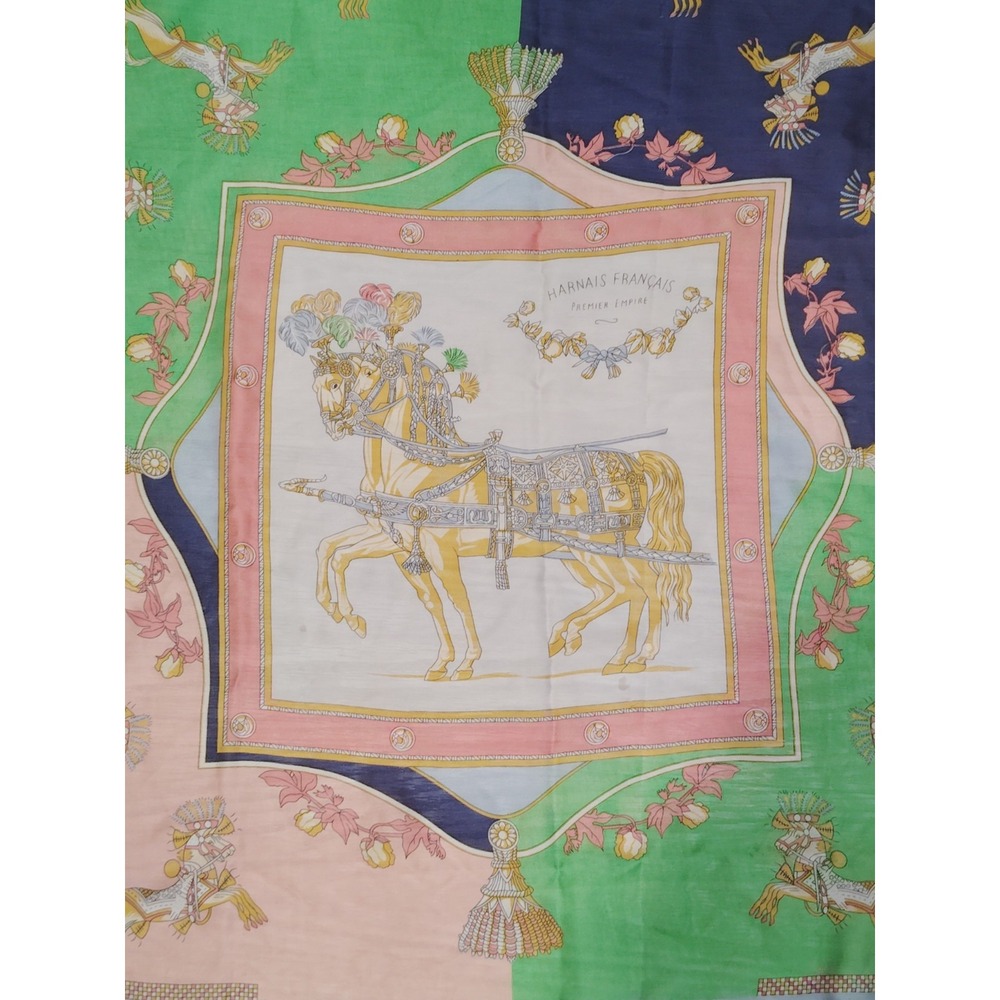 NWT HERMES Harnais Francis Premier Empire Horse Scarf 100% Silk 70"x 35"
